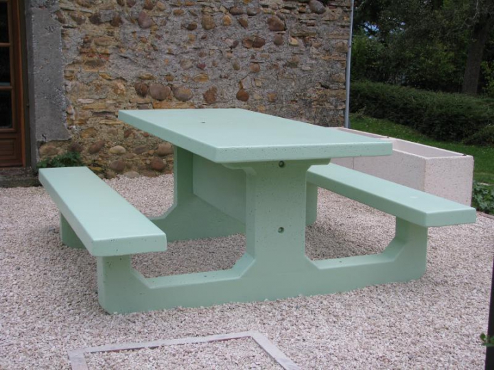 Table pique-nique Bellano Finition béton couleur